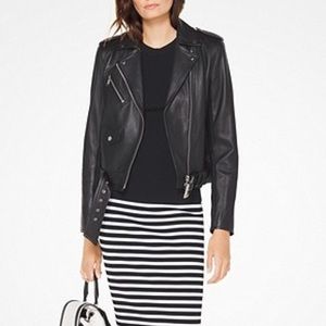 Michael Kors Leather Moto Jacket